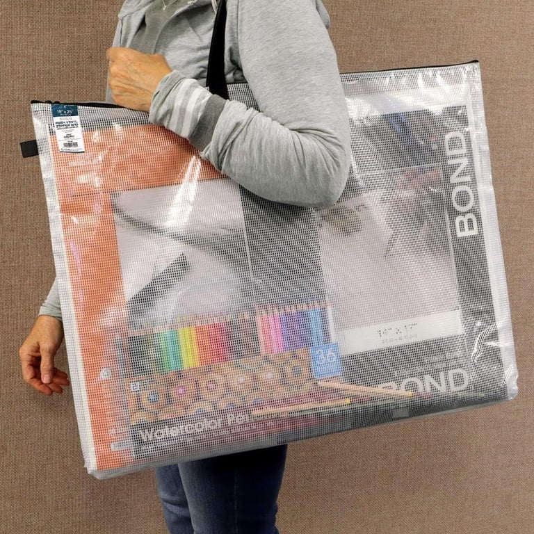 Pro Art Clear Mesh Vinyl Zipper Bag With Handle 19x25 in - Walmart.com