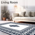 thumbnail image 2 of ODIKA 5'x7' Machine Washable Non-Slip Area Rug, Bloom Trellis Exquisite Timeless Handsome High Traffic Rug, Black, 660191, 2 of 5