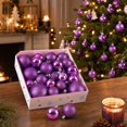 thumbnail image 3 of Christmas 42-Piece Ball Ornaments Set - Classic Festive Hanging Decorations(Purple), 3 of 6