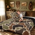 thumbnail image 4 of meiyoeat Plane Camo Full Size Comforter Sets for Boys, Rustic Camouflage Bedding Comforter Set for Kids, Green, Black Reversible, 3 Pieces, 1 Comforter and 2 Pillowcases, 4 of 6
