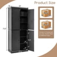 thumbnail image 3 of Kadyn Buffet Sideboard,Sideboard Buffet Cabinet,72.5 Inches Tall Buffet Cabinet with 6-Tier Shelves and 4 Doors-Black, 3 of 7