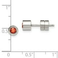 thumbnail image 3 of FB Jewels Stainless Steel CZ July Birthstone Polished Post Earrings, 3 of 3