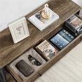 thumbnail image 4 of Fullfurnique Vintage Wooden Console Table with 1 Drawer and 2 Open Shelves, Taupe Wood, 4 of 8