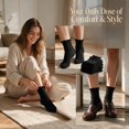 thumbnail image 2 of 12 Pairs Women’s Cotton Crew Socks – Super Soft Turn-Cuff Ruffle Frilly Design (fit US 6-9), 2 of 6
