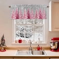thumbnail image 2 of Valances for Windows Pink Christmas Tree Rod Pocket Cafe Window Treatments Valance Curtains for Kitchen Bathroom Laundry Basement Windows 60"x18", 2 of 7