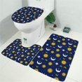 thumbnail image 2 of Blue Sun Moon Star Pattern Bathroom Rugs Sets 3 Piece,Toilet Cover Set,Absorbent Non Slip Bathroom Mats Sets with U-Shaped Contour Rug Toilet Rug Set, 2 of 5