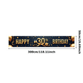 thumbnail image 2 of Yatrandify Gold Theme Happy Birthday Banner Decorative Design 30th Birthday Party Decoration Event Banner for Milestone Birthday Celebration Party Background Celebration Event, 2 of 7