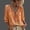 Orange #009, variant on Polka Dot Lace Up Blouse for Women Ruffled 3/4 Sleeve V-Neck Flowy Boho Peasant Tops Linen Sheer Polkadot Shirts Purple XL