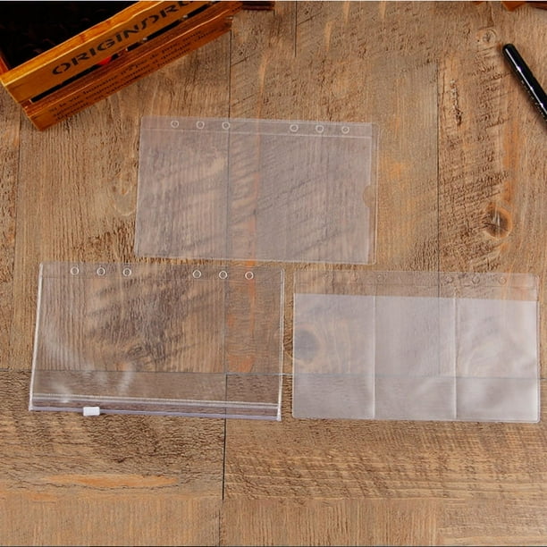 Bolsa transparente de PVC A6, libro de cuentas de mano, 6 agujeros, bolsa de almacenamiento de documentos, bolsa de datos, bloc de notas, libro de tarjetas de presentación, bolsa de cuentas de mano,