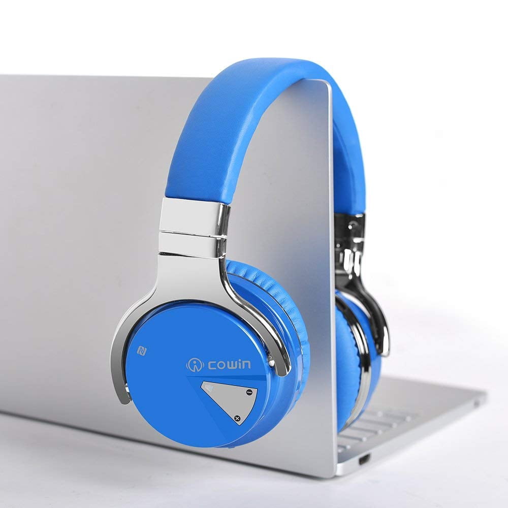 COWIN E7 Active Noise Cancelling Headphones Bluetooth Headphones with Mic Deep Bass Wireless Headphones Over Ear(Blue)
