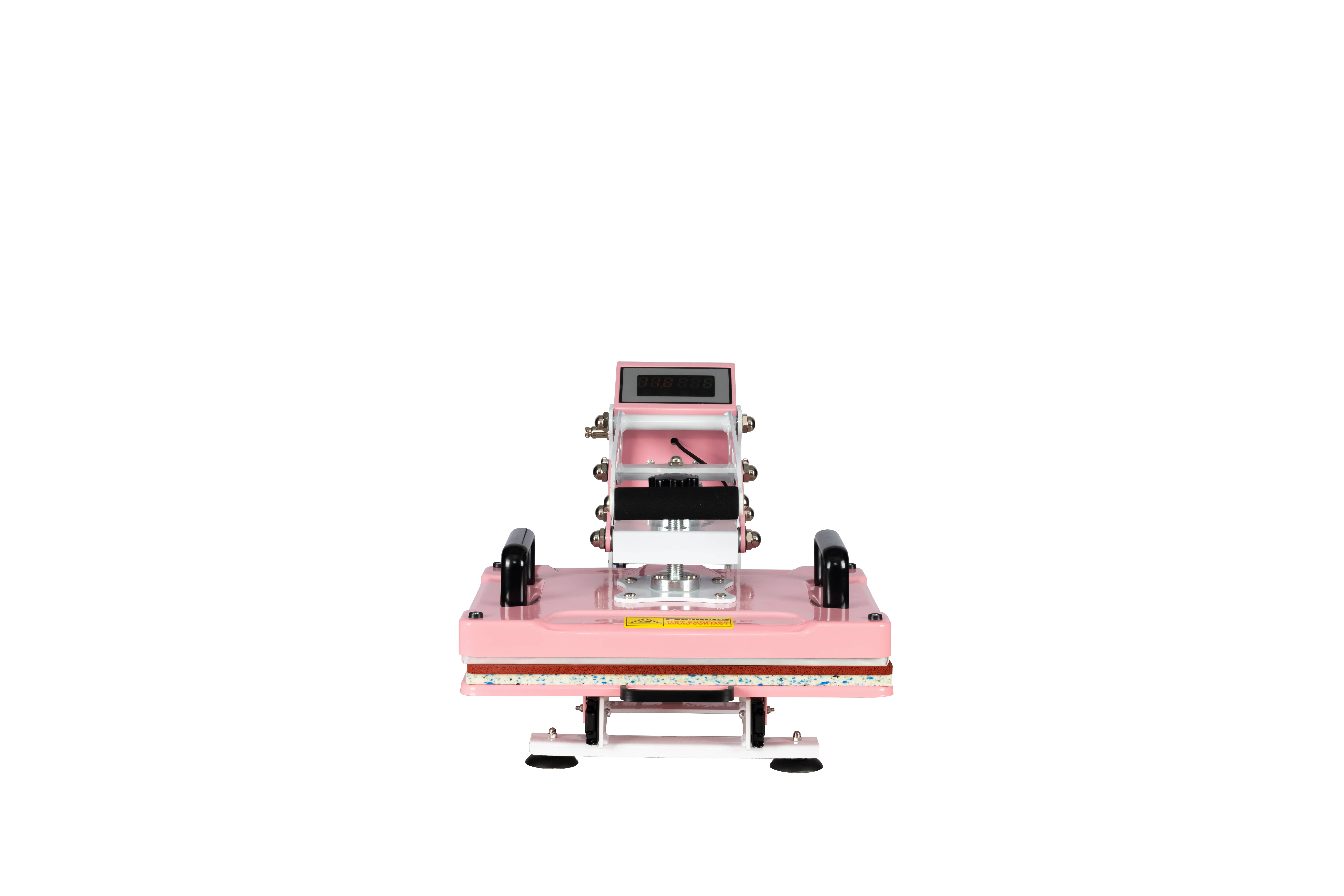 12x15 Heat Press,Platen Heat Press Machine With Slide-out base for T Shirts,Dual Support arm Bar, Professional Sublimation Printers for Home and Business Use,Pink
