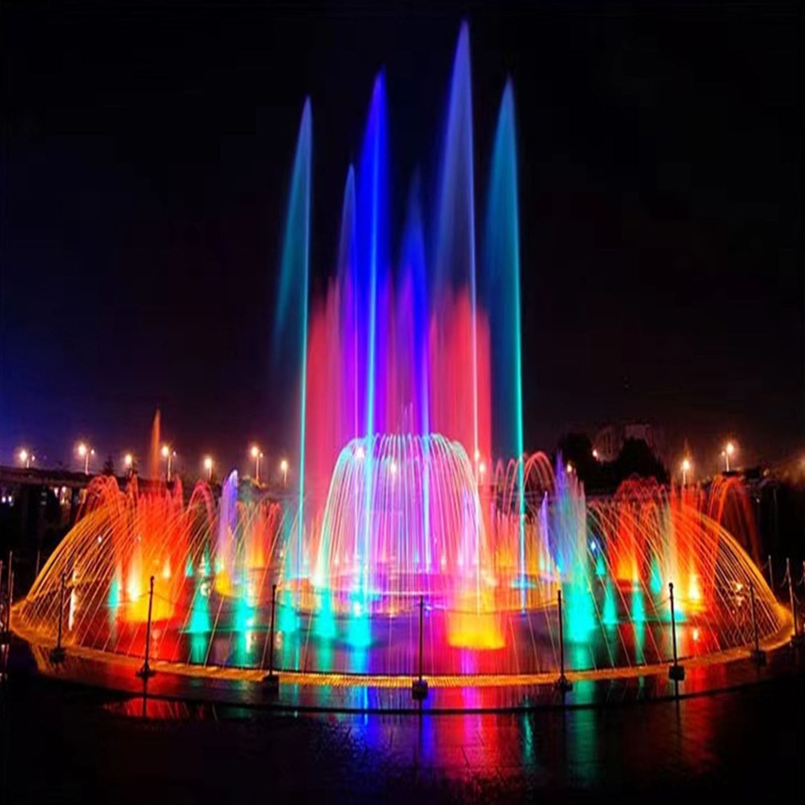 RRJ RGB LED Underwater Light, 10W 12V Submersible IP67 Waterproof Flood Light, 16 Color Changing Dimmable Remote Control Outdoor Pond Fountain Light, Landscape Aquarium Garden Pool Lighting