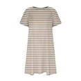 thumbnail image 3 of QLEICOM Women's Summer Casual Tshirt Dresses O Neck Short Sleeve Loose Dress Sundress with Pockets Khaki A XL, US Size: 10, 3 of 4