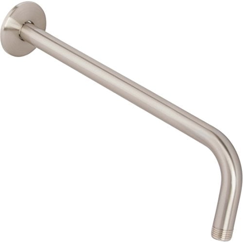 12 Inch Shower Arm And Flange - Solid Stainless Steel, Wall-Mounted For Fixed Shower Head & Rain Showerhead - Aqua Elegante - Brushed Nickel