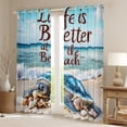 thumbnail image 2 of Erosebridal Sea Turtle Curtains for Living Room,Ocean Beach 30%-50% Blackout Curtains Set of 2 (38x45),Sealife Room Decorative, 2 of 6
