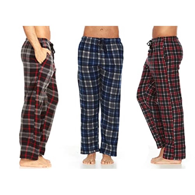 DARESAY Mens 3 Pack Pajama Pants for Men, Microfleece Pajama Pants, Men ...