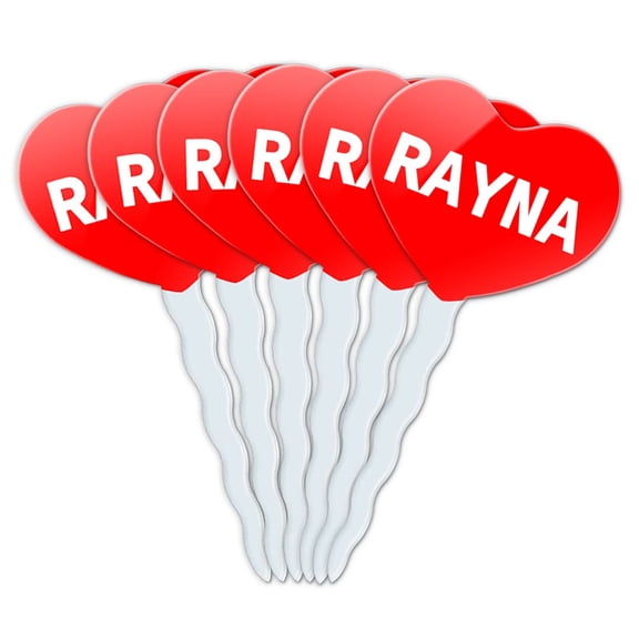 Rayna Heart Love Cupcake Picks Toppers - Set of 6
