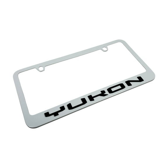 GMC Yukon White Zinc Metal License Plate Frame Official Licensed