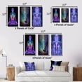 thumbnail image 4 of Designart "Meditation Neon" Robot Wall Art Set Of 3 - Modern Purple Gallery Wall Set For Home Decor, 4 of 6
