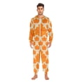 thumbnail image 2 of Autumn Maple Leaves Adult onesie Pajamas, Crystal Velvet Ultra Soft Warm Jumpsuit for Men and Women, 2 of 7