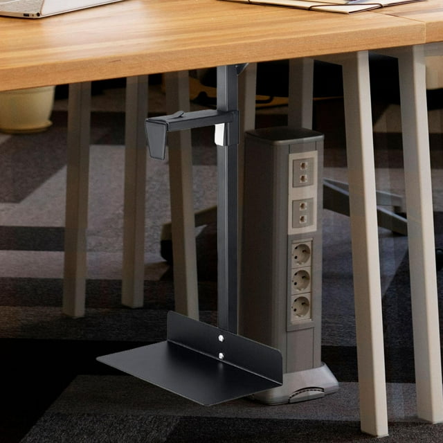 BELOVING Support de Boîtier pour PC, Support de Boîtier Latéral Mural sous le Bureau, Support de Mainframe Robuste Support de Boîtier d'Ordinateur Stable pour la Maison Noir
