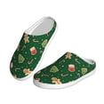 thumbnail image 2 of Lsque green Christmas Element Pattern Womens Comfort Cotton on Scuff With Memory Foam and Anti-skid Sole Slipper-46/47, 2 of 7