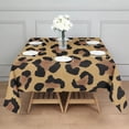thumbnail image 3 of Leopard Print Square Tablecloth 52x52in(132x132cm) – Waterproof Polyester Printed Table Cover, Wrinkle Resistant & Washable for Kitchen Dining Picnic Party Decor, 3 of 6