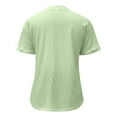 thumbnail image 3 of MIXUE Womens Summer Tops Summer Solid Color Fashion Casual Button V Neck Short Sleeve Pullover Tee Shirts Activewear,Green,XXL, 3 of 4