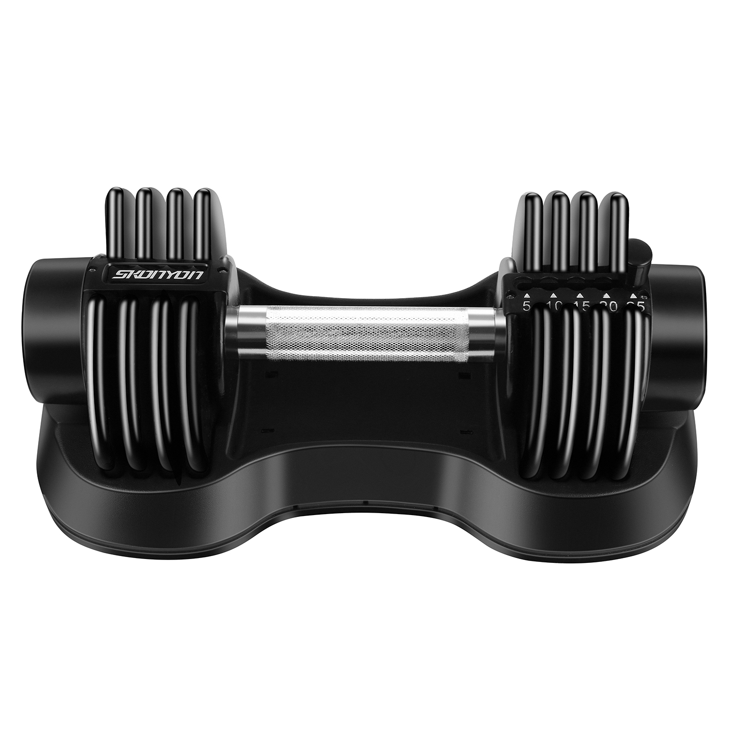 Adjustable Dumbbell Barbell 25 lbs Weight with Handle and Weight Plate for Gym and Home, Black, Single - image 4 of 8