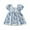 Blue, variant on Zwiiyzr Boho Baby Dress Toddler Girl Summer Daisy Round Neck Bubble Sleeve Bow Short Sleeve Dress for 6 Months-3 Years Baby Clothes Blue