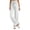 White, variant on VEKDONE Drawstring Straight Trousers for Women Elastic High Waisted Wide Leg Pant with Pockets Summer Casual Loose Fit Long Pants Lounge Slacks Khaki XXL