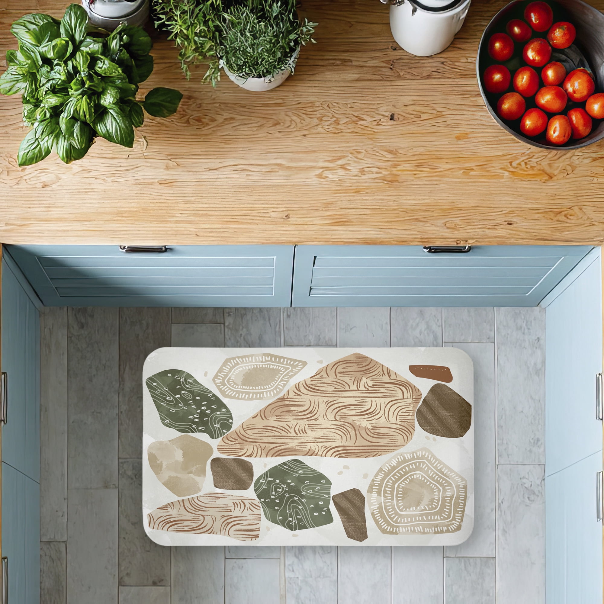 Stupell Industries Earthy Stones Pattern Printed Anti-Fatigue Floor Mat, design by Ziwei Li
