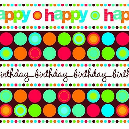 Amscan Modern Dots Birthday Gift Wrapping Paper with Hang Tab Party Supply, Multicolor, 5' x 30"