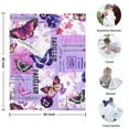 thumbnail image 4 of Purple Butterfly Flower Text Pattern Blanket,Comfortable Soft Lamb Wool Throw Blanket,All Season,Warm Lightweight Blankets for Sofa Bed Couch Living Room Chair,30"x40", 4 of 4