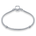 thumbnail image 1 of Pulsera con abalorio de Color plateado para mujer, brazalete deslizante con cierre de barril, cadena de serpiente, flor de Margarita, Color rosa dorado, novedad de 925, 1 of 4