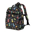 thumbnail image 2 of Space Dinosaur Pattern Cute School Backpack Bag for School with Padded Back and Adjustable Shoulder Straps 15.25"x11.5"x5.25", 2 of 5