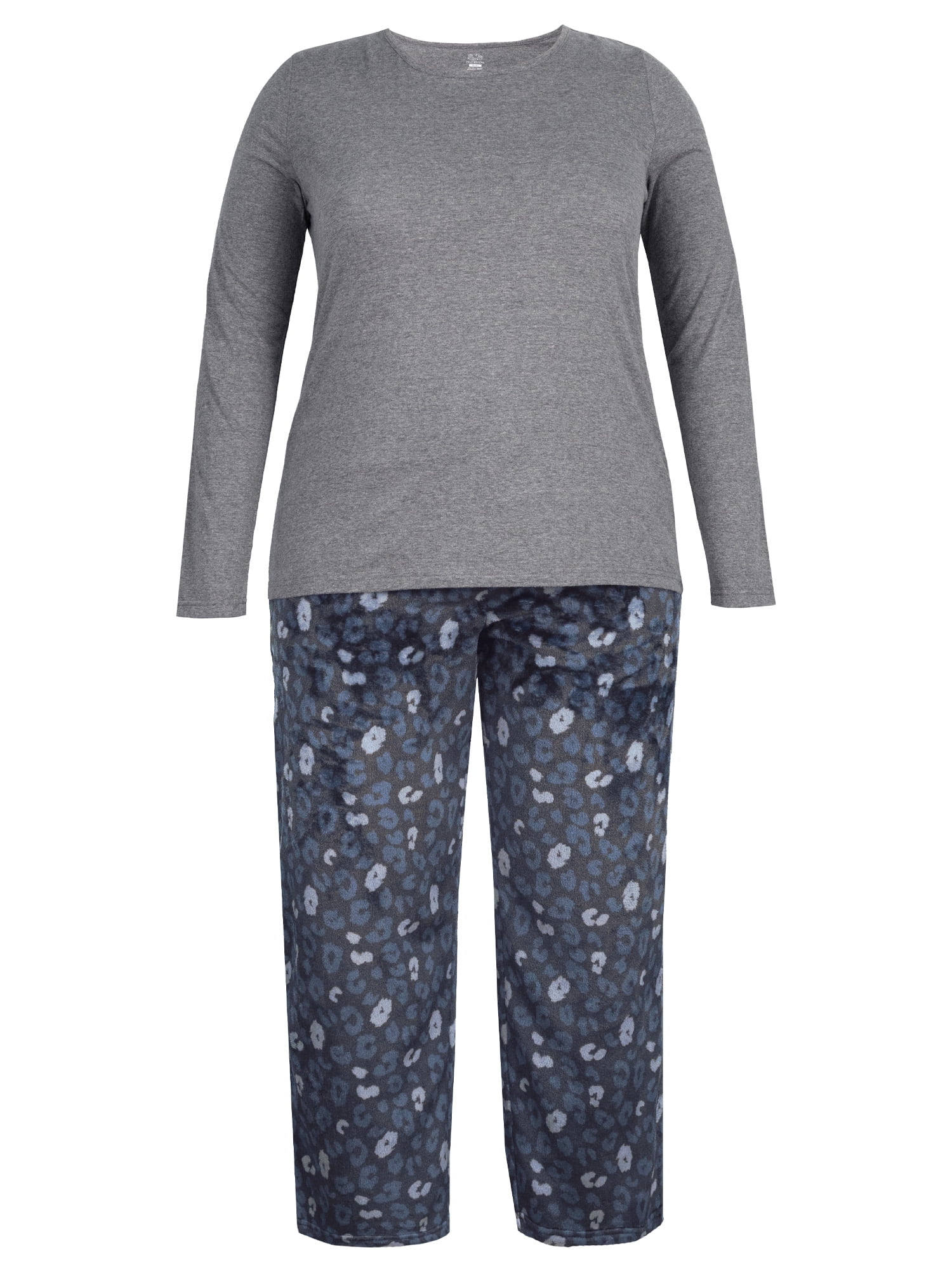 Fruit of the Loom Women's Beyond Soft Long Sleeve Top & Fleece Bottom Pajama Set, Sizes S-4X