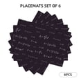 thumbnail image 2 of Placemats Set Of 4 / 6, Black Math Print Funny Placemats For Dining Table Indoor/Outdoors Heat Resistant Washable Placemats 18" X 12", 2 of 8