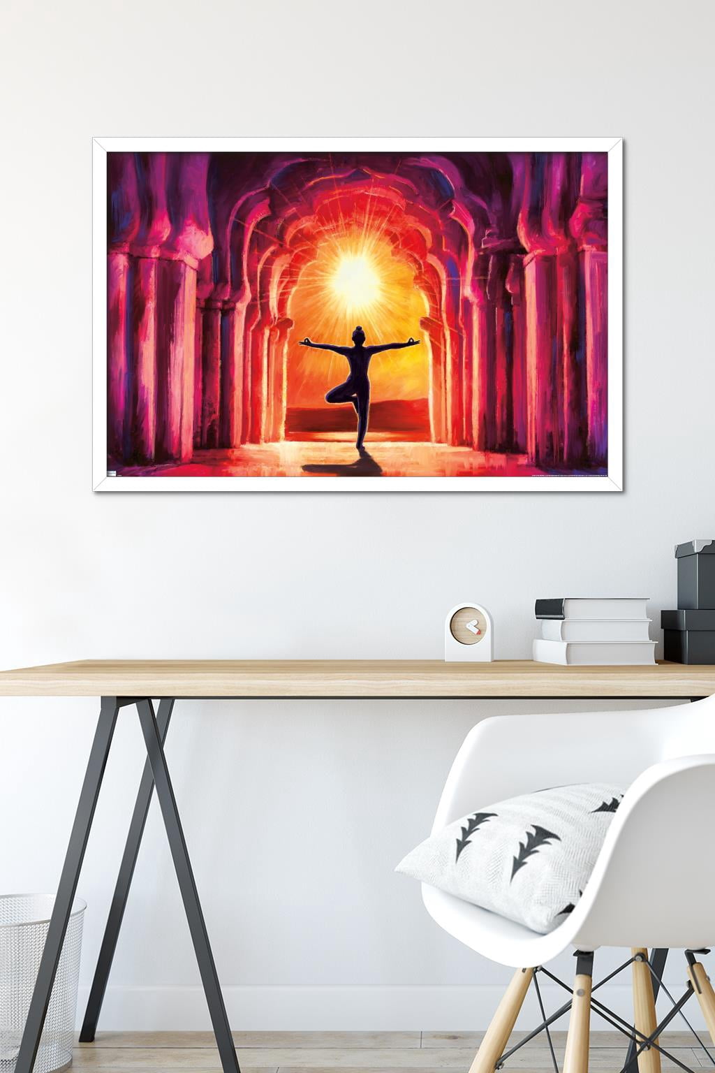 PD Moreno - Fine Art - Yoga Morning Sun Wall Poster, 22.375" x 34" Framed