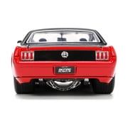 Jada Toys BIGTIME MUSCLE 1:24 1965 Ford Mustang Die-cast Car – Opening Doors, Hood, Trunk, Rubber Tires(Black/Red)