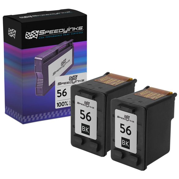Speedy Inks Remanufactured Ink Cartridge Replacement for HP 56 (Black, 2 Cartridge Pack) See List of Compatible HP DeskJet, Digital Copier, OfficeJet PSC and PhotoSmart Printers
