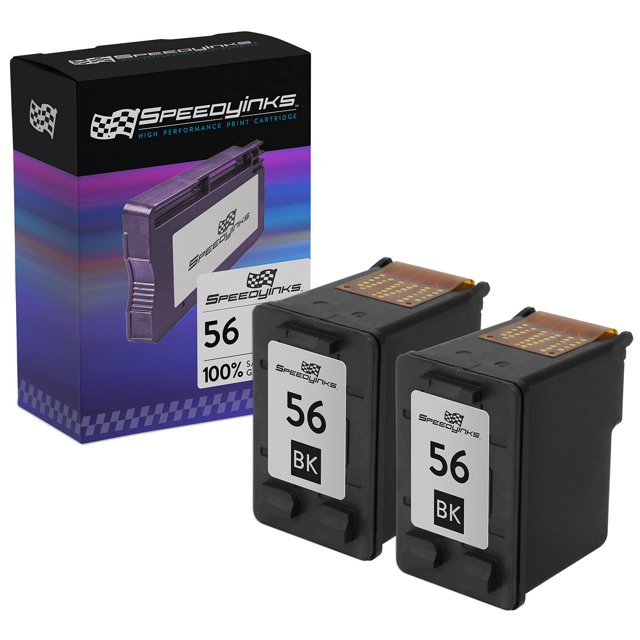 Speedy Inks Remanufactured Ink Cartridge Replacement for HP 56 (Black, 2 Cartridge Pack) See List of Compatible HP DeskJet, Digital Copier, OfficeJet PSC and PhotoSmart Printers