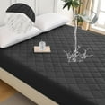 thumbnail image 5 of HGmart Black Polyester Protector Diamond Grid Ultrasonic Waterproof Quilted Fitted Sheet-Size Q, 5 of 7