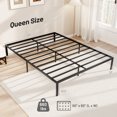 thumbnail image 3 of Gymax Cadre de Lit en Métal Format Grand Lattes de Soutien Robustes Base de Matelas, 3 of 10