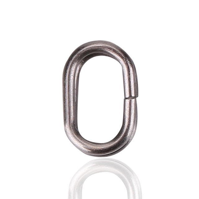 100Pcs Stainless Steel Oval Split Rings Swivel Snap Fishing Tackle Connector(5x8mm)