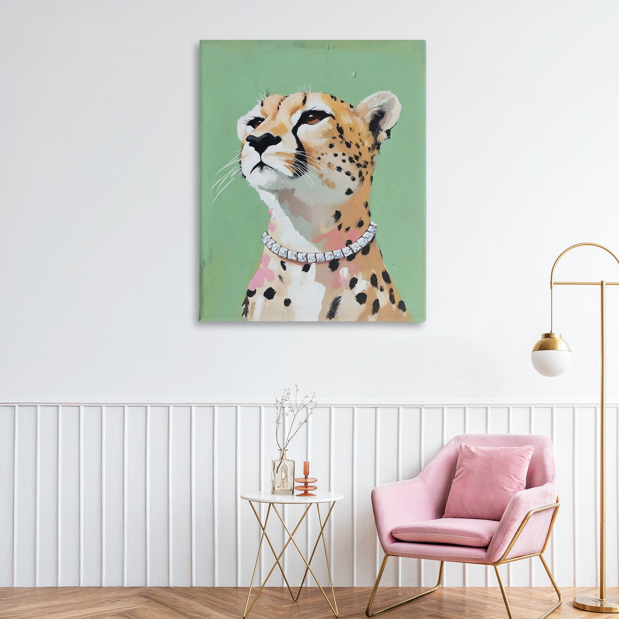 Stupell Industries Glam Cheetah with Jewels Canvas Wall Art, design by The Prints Vibe