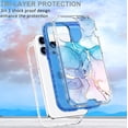thumbnail image 2 of for iPhone 16 Pro Max Case, Marble Pattern 3 in 1 Heavy Duty Full Body Shockproof Hard PC+Soft Silicone Drop Protective Luxury Women Phone Cover for iPhone 16 Pro Max (Blue), 2 of 18
