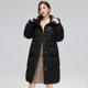 thumbnail image 5 of Nueva chaqueta de invierno para mujer, chaqueta de plumón de pato blanco, cálida, de longitud media, con hebilla de cuerno de vaca, con capucha, chaquetas holgadas y gruesas para mujer, 5 of 5