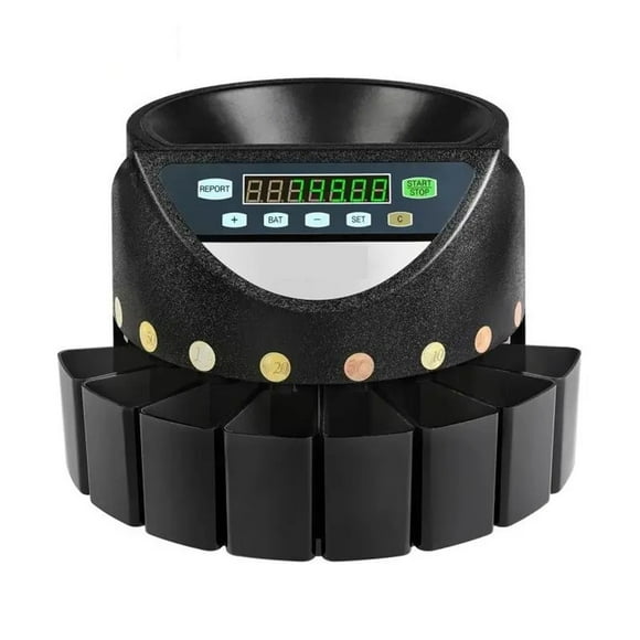 300 Coins/Min Euro Coin Sorter Counter Professional Electric Automatic Machine LED Display for School Shop Bank Commercial ,Anti-Drip Nozzle