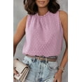 thumbnail image 1 of Women's Pink Swiss Dot Sleeveless Ruffle Tank, 1 of 6